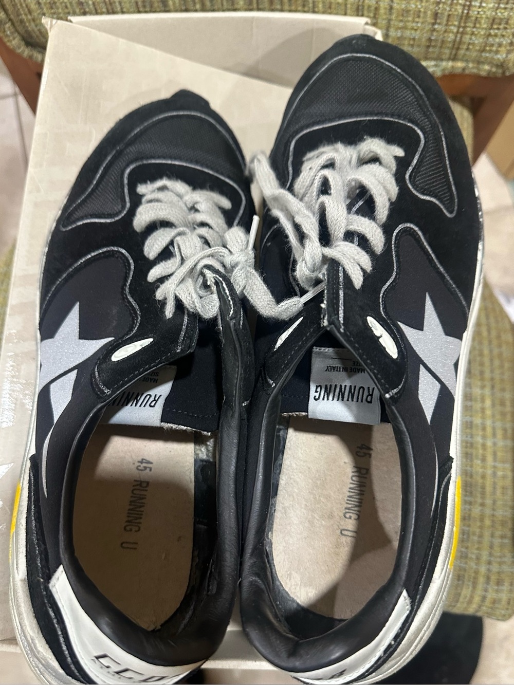 Golden Goose Black and White Running Sneakers